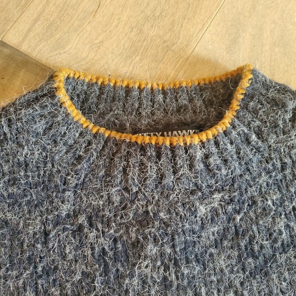 Vintage Kitty Hawk Oversize Sweater size Medium Gray Floral 80s Retro EUC Boho - Picture 6 of 11